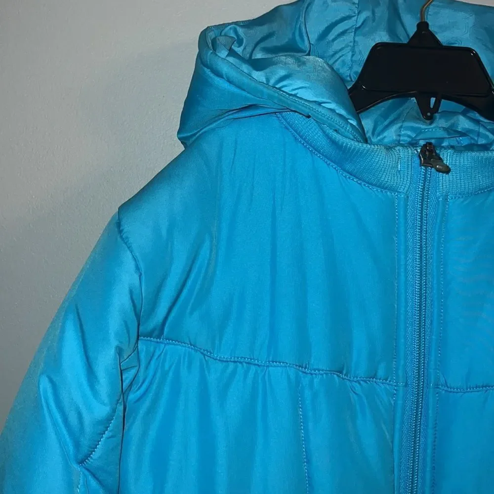 Under Armour Girls Youth XL sky blue Winter Puffer Hooded Jacket